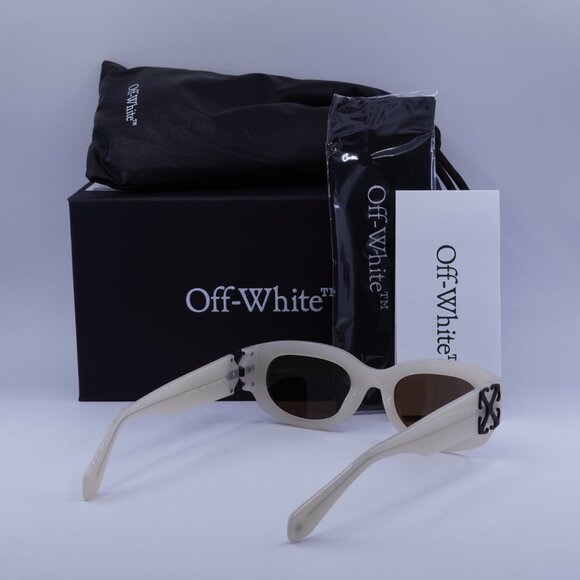 Off-White OERI14E PALMER 6164 Sunglasses Beige Oval Frame, Brown Lenses